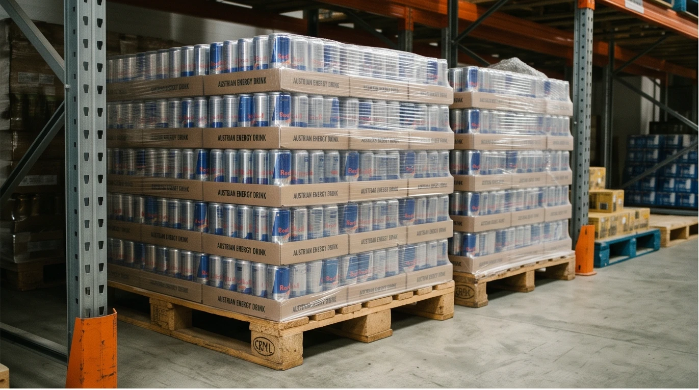 Austrian Energy Drinks in Warehouse